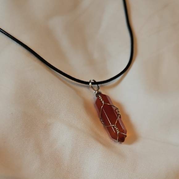 Red Crystal Pendant Necklace - Picture 1 of 6